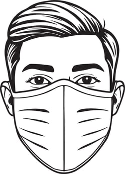 A man wearing a surgical mask vector