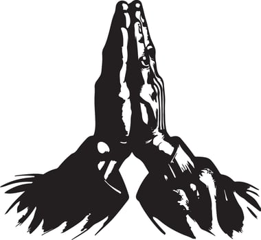 Praying hands illustration vector