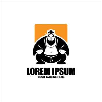 Sumo logo illustration Sumo illustration with Fighting Japanese Traditional Martial Art vector