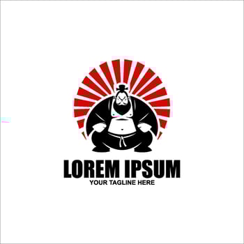 Sumo logo illustration Sumo illustration with Fighting Japanese Traditional vector