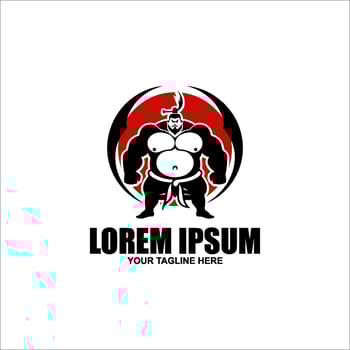 Sumo logo illustration Sumo illustration with Fighting Japanese Traditional Martial vector