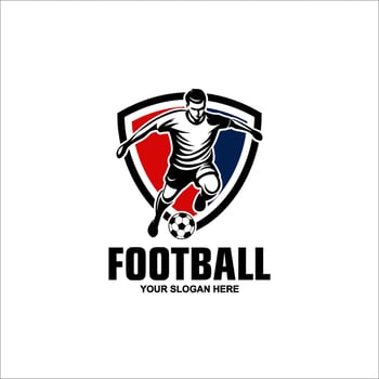 Football player logo designs Modern Soccer vector