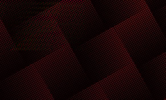 Red halftone square pixels pattern. artistic geometric dark background. vector