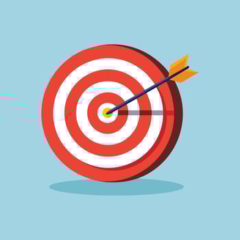 An arrow in the center of target vector