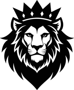 Lion head with crown vector