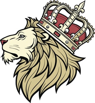 Lion with crown vector