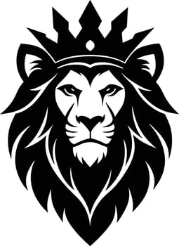 A lion head with a crown on it vector