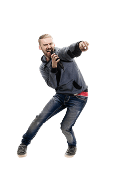 studio portrait of a rocker isolated png