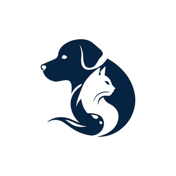 Dog and cat logo design vector