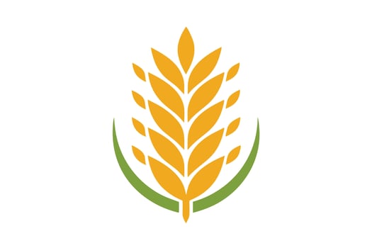 Simple graphic of a golden wheat ear on a white background. vector