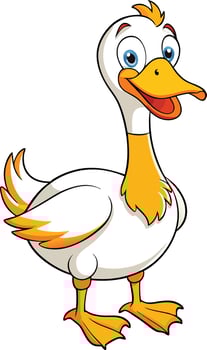 Smiling Cartoon Goose Illustration Isolated vector