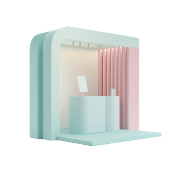 Minimalist Pastel Trade Show Booth Design png