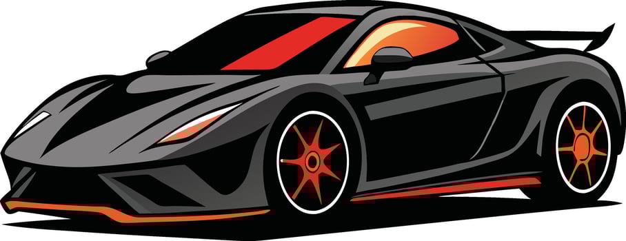A cartoon sports car on a white background vector