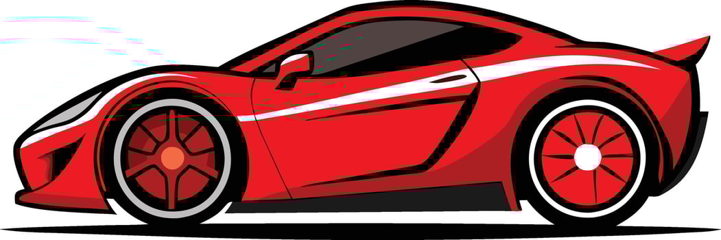 Red sports car illustration isolated design vector