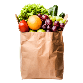 Fresh Groceries in a Brown Paper Bag Filled with Healthy Produce png