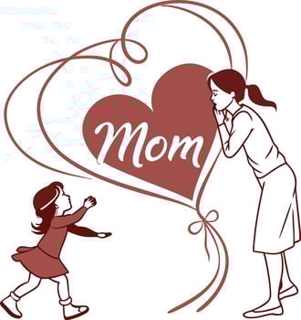 Mother and Daughter Love Illustration. vector