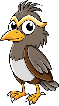 Cartoon bird with big eyes illustration vector
