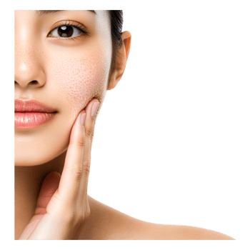 closeup of a Woman Touching Her Smooth and Radiant Skin Surface png