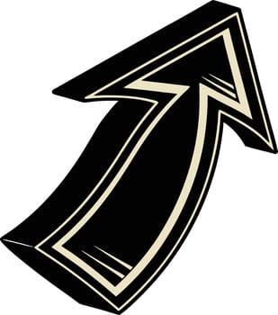 An arrow pointing up vector