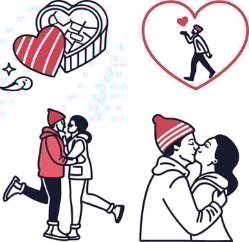 Valentine's day icons set vector