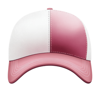 Two Tone Pink and White Baseball Cap Design png