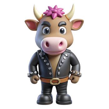 3D Render of a Rocker Bull png