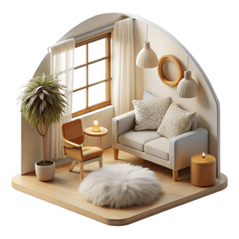 Cozy Living Room Interior Design Modern Minimalist Style png