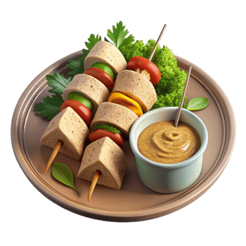 Vegan Skewers with Creamy Dipping Sauce png