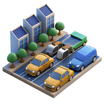 Solar-Powered City Urban Transportation and Sustainable Living png