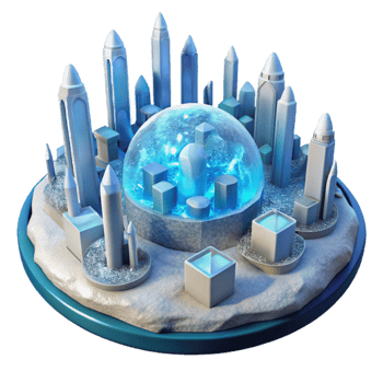 Futuristic Cityscape Under a Protective Dome png