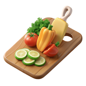 Fresh Vegetables Cutting Board A Healthy Cooking Prep png
