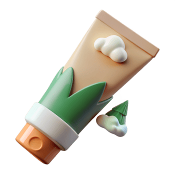 Creamy Moisturizer Tube with Herbal Design png