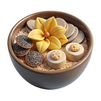 Gourmet Dessert Bowl Flower, Chocolates, and Crumble png
