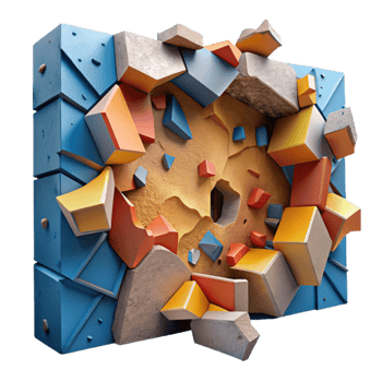 Abstract Shattered Geometric Wall Art png