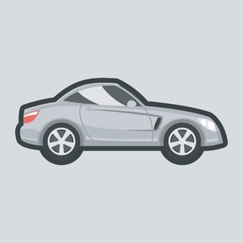 side view sport car with outline flat design. vector