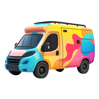 Colorful Abstract Design Van Ready For Adventure png
