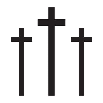 Set of Simple Black and White Christian Crosses vector
