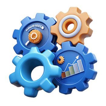 Interlocking Gears Strategy, Analytics, and Growth png