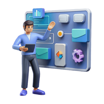 Digital Dashboard Streamlining Workflow, Data Analysis, and Project Management png