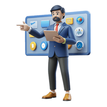 Dashboard Presentation Business Strategy, Data Analysis, KPI Metrics, and Project Management png