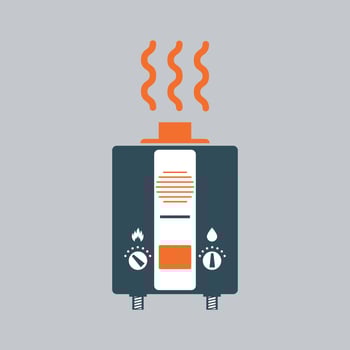 blue water heater icon on white background vector