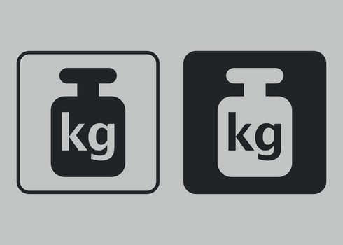 black and white icon of weight for weighing on white background vector