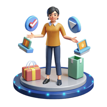 Online Shopping Managing Orders, Tracking Deliveries, and Receiving Packages png