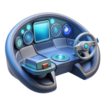 Futuristic Vehicle Cockpit Interactive Dashboard Design png