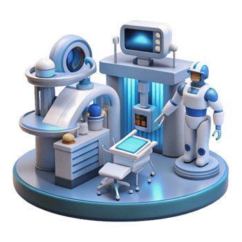 Futuristic Medical Technology Robot-Assisted Procedures png