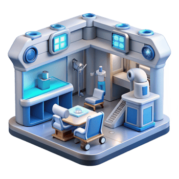 Futuristic Medical Facility Interior Design Concept png