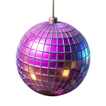 Disco Ball Shimmering Purple and Pink Mirrored Sphere png