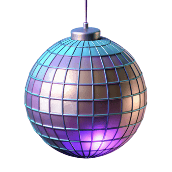 Disco Ball Ornament Iridescent, Hanging, Festive Decoration png