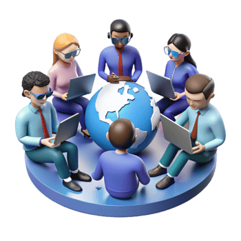Global Collaboration Teamwork Technology png
