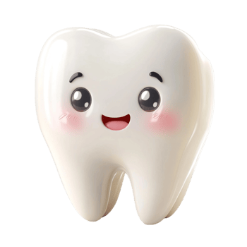 Adorable 3D Tooth Character with Cute Smile png